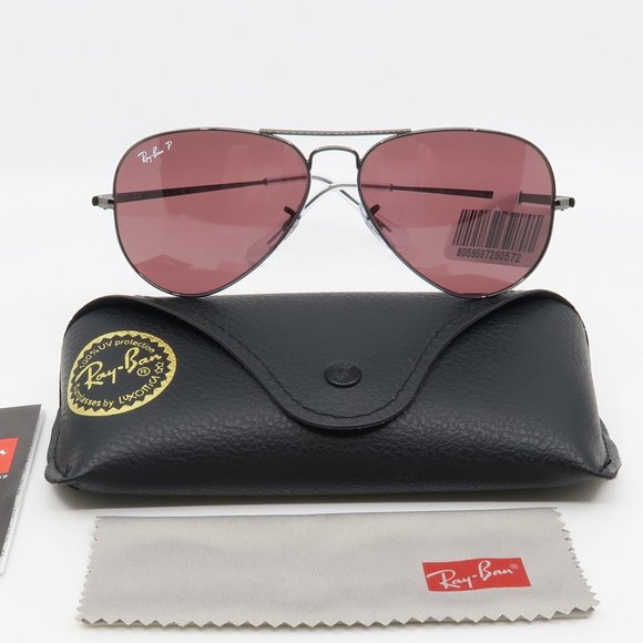 Ray-Ban Other - Ray-Ban RB3689 004/AF 62mm AVIATOR Metal II Gunmetal/Purple Polarized Sunglasses